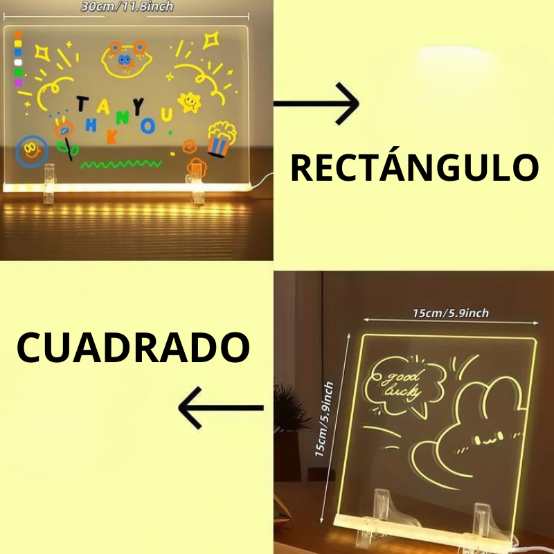 Tablero de Luz LED de Acrílico, Iluminado con LED, Tableta Ultra Delgada para Dibujar y Escribir