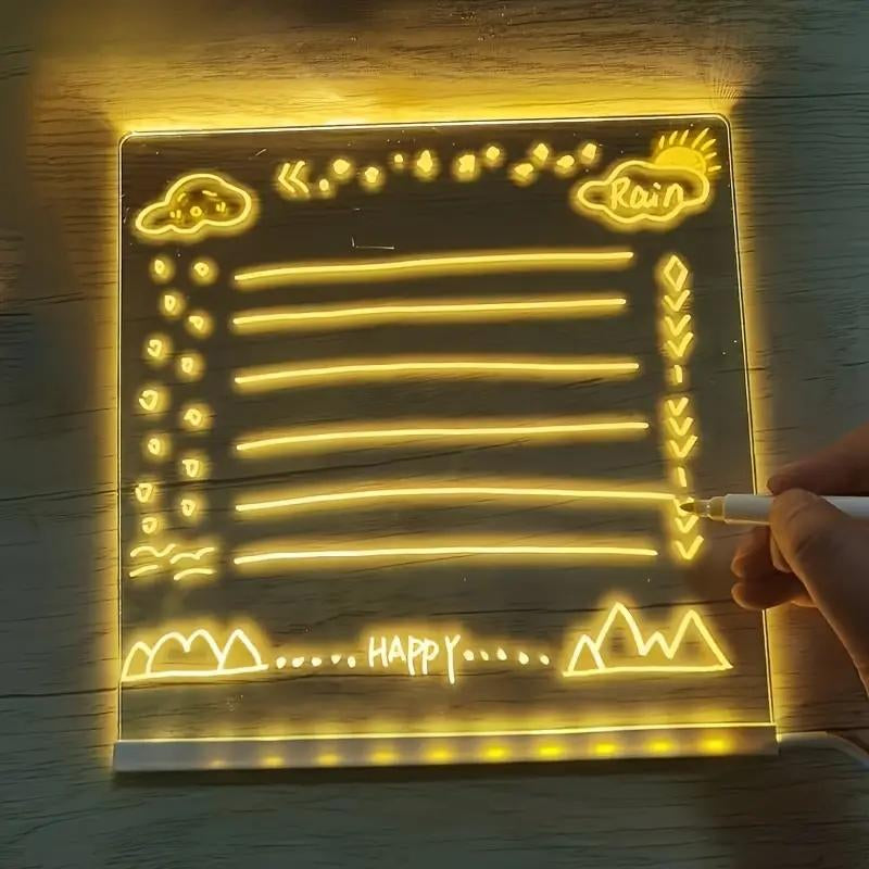 Tablero de Luz LED de Acrílico, Iluminado con LED, Tableta Ultra Delgada para Dibujar y Escribir