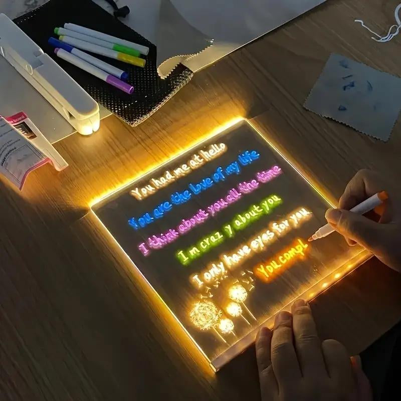 Tablero de Luz LED de Acrílico, Iluminado con LED, Tableta Ultra Delgada para Dibujar y Escribir